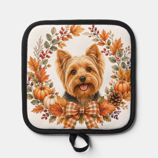 Yorkshire Terrier Autumn Pot Holder (Front)