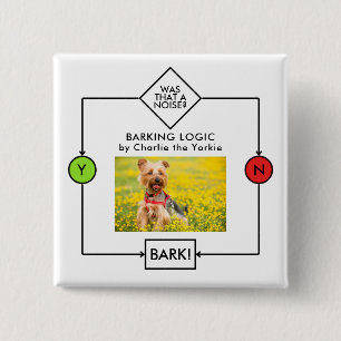 Yorkshire Terrier Barking Logic Custom Name Photo Button