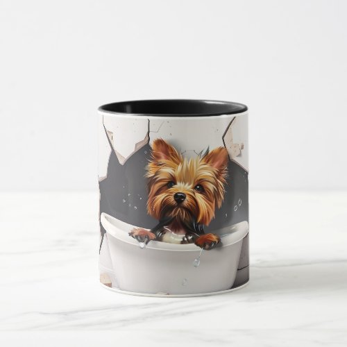 Yorkshire Terrier Bath Time _ Adorable 3D Mug