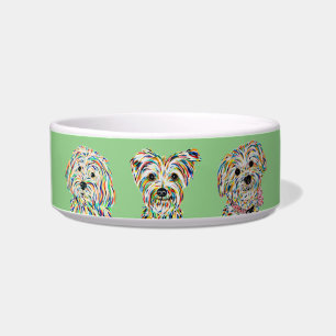 Yorkshire Terrier Bichon Maltipoo Green Bowl
