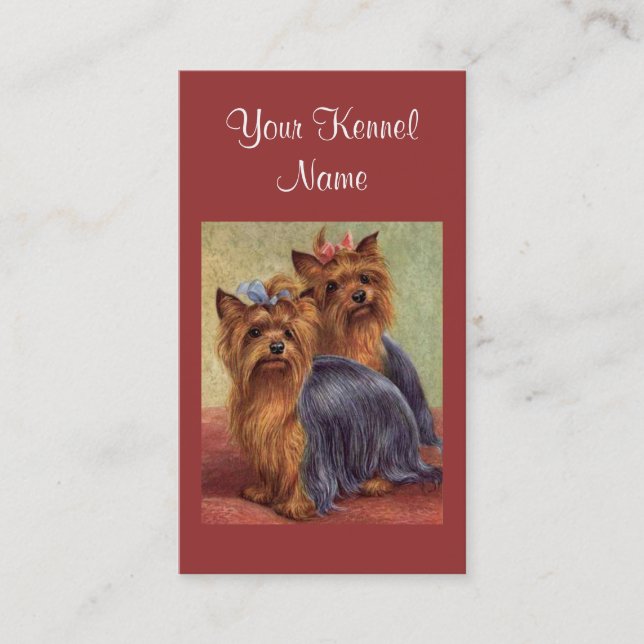 Yorkshire Terrier Breeder Business Card (Front)