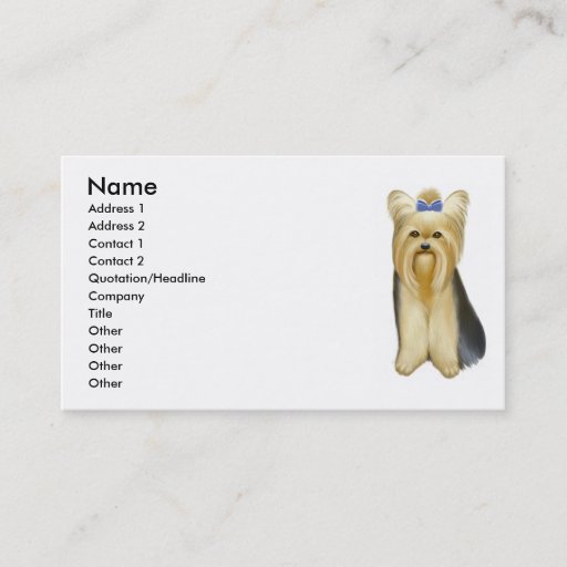Customizable Yorkshire Terrier Business Card
