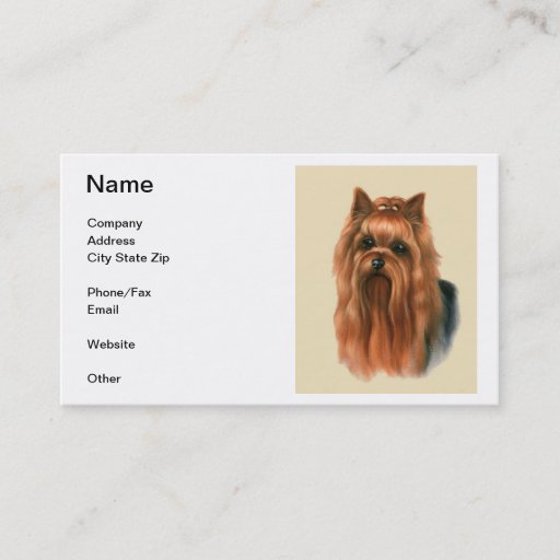 Customizable Yorkshire Terrier Business Card