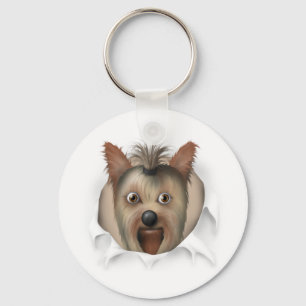 Yorkshire Terrier Busting Out Keychain