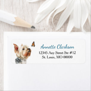 Yorkshire Terrier Butterfly Wonder Return Address Label