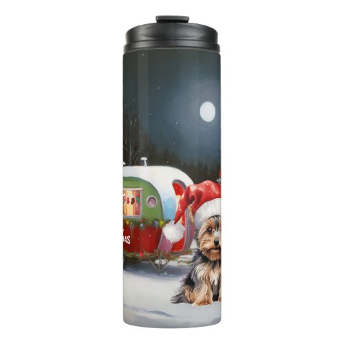 Yorkshire Terrier Caravan Christmas Adventure Thermal Tumbler