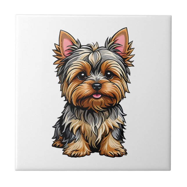 Yorkshire Terrier Ceramic Tile (Front)
