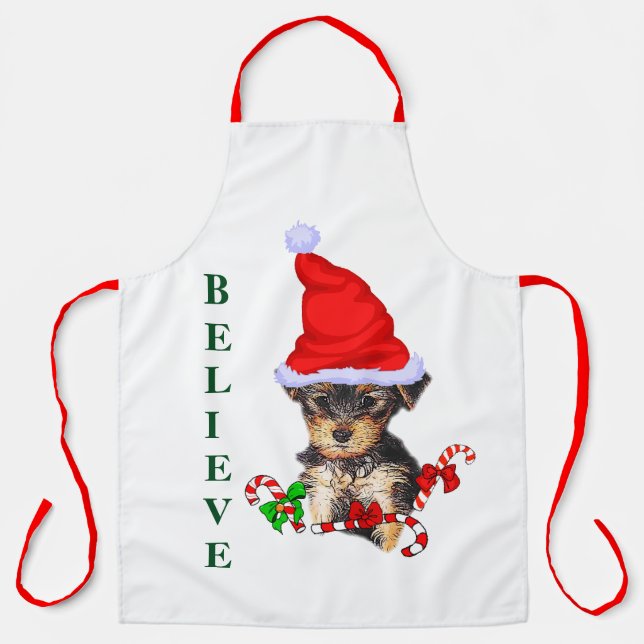 Yorkshire Terrier Christmas Apron (Front)