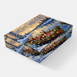 Yorkshire Terrier Christmas Boat Holiday Paperweight
