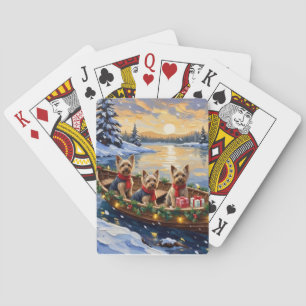 Yorkshire Terrier Christmas Boat Holiday Poker Cards