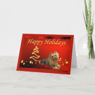 Yorkshire Terrier Christmas Card Stars