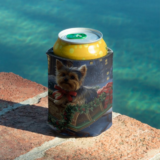 Yorkshire Terrier Christmas Festive Season Can Cooler (In Situ Pool)