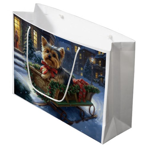 Yorkshire Terrier Christmas Festive Season Large Gift Bag