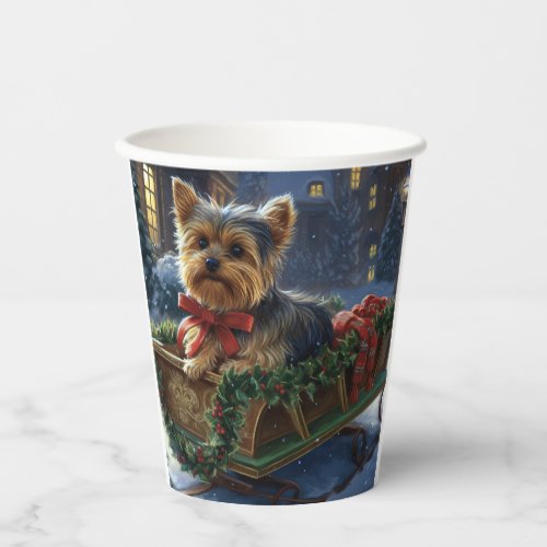Yorkshire Terrier Christmas Festive Season Paper Cups