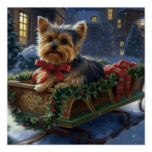 Yorkshire Terrier Christmas Festive Season Poster