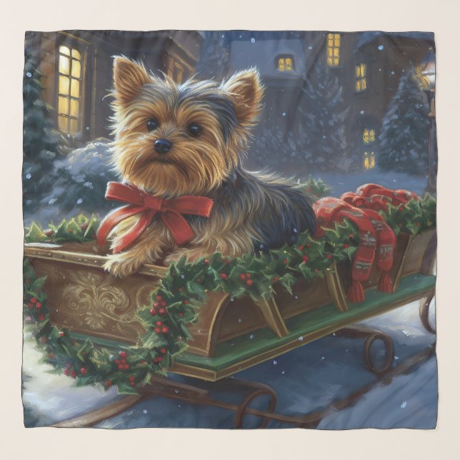 Yorkshire Terrier Christmas Festive Season Scarf (Front)