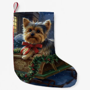 Yorkshire Terrier Christmas Festive Season Small Christmas Stocking