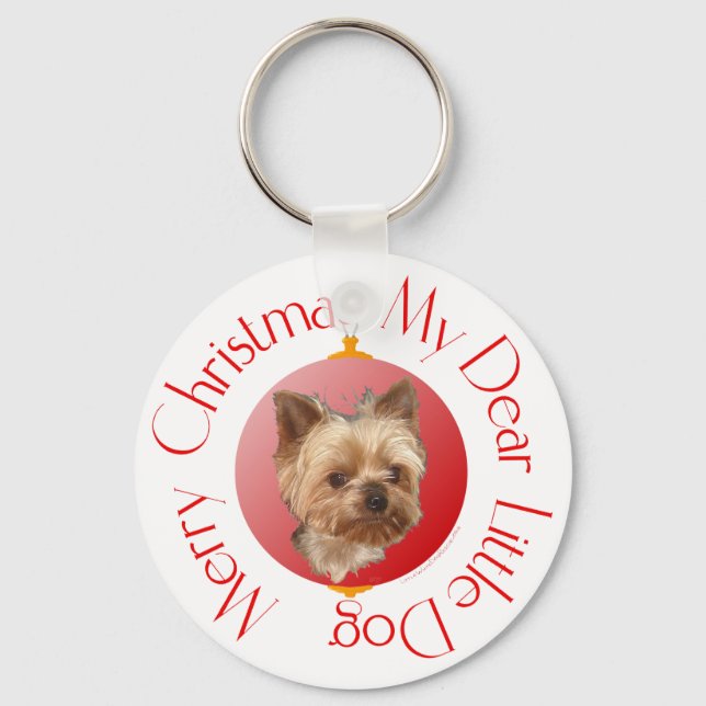 Yorkshire Terrier Christmas Keychain (Front)