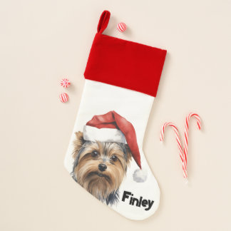 Yorkshire Terrier Christmas Name Stocking- Yorkie Christmas Stocking