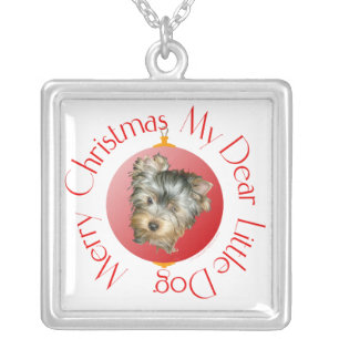 Yorkshire Terrier Christmas Portrait Necklace