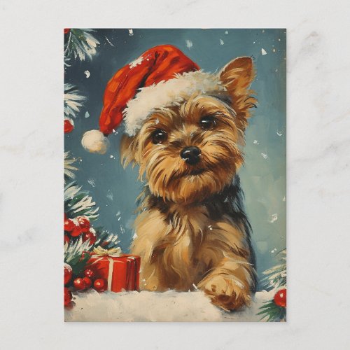 Yorkshire Terrier Christmas  Postcard