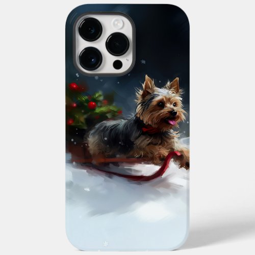 Yorkshire Terrier Christmas snow winter  Case_Mate iPhone 14 Pro Max Case