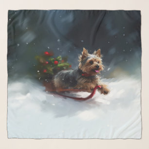 Yorkshire Terrier Christmas snow winter Scarf