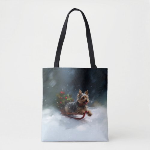 Yorkshire Terrier Christmas snow winter  Tote Bag