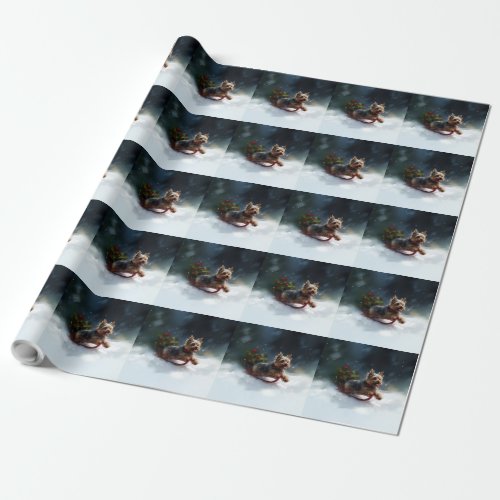 Yorkshire Terrier Christmas snow winter  Wrapping Paper