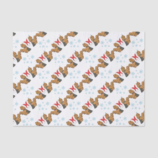 Yorkshire Terrier Christmas Wrapping Tissue Paper (Front)