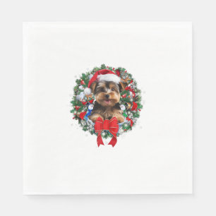 Yorkshire Terrier Christmas Wreath Decoration Xmas Napkins