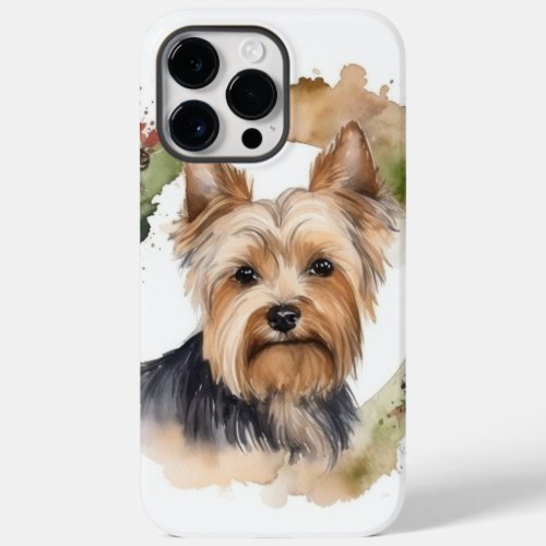 Yorkshire Terrier Christmas Wreath Festive Pup Case_Mate iPhone 14 Pro Max Case