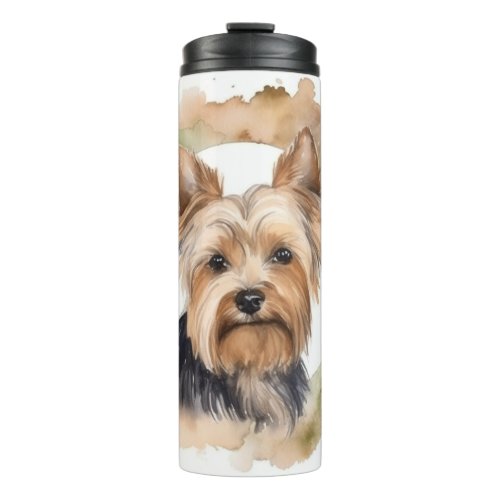 Yorkshire Terrier Christmas Wreath Festive Pup Thermal Tumbler