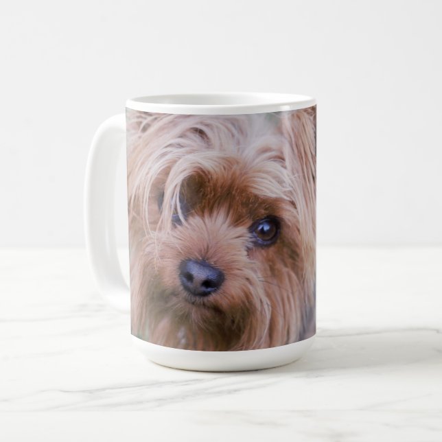 Yorkshire Terrier Closeup Coffee Mug (Front Left)