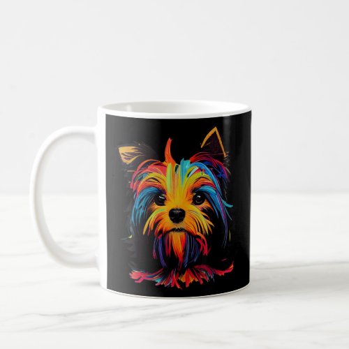 Yorkshire Terrier Colorful Pop Portrait Yorkie Dog Coffee Mug