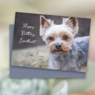 Yorkshire Terrier Custom Birthday Card