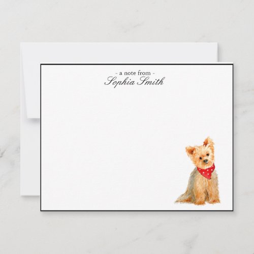 Yorkshire terrier Custom Flat Thank You Notes