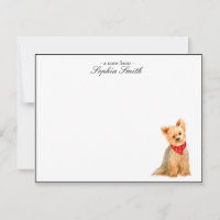 Yorkshire terrier Custom Flat Thank You Notes