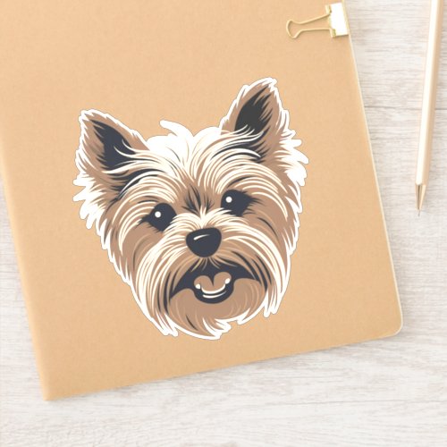 Yorkshire Terrier Cute Dog Yorkie Face Contour Sticker