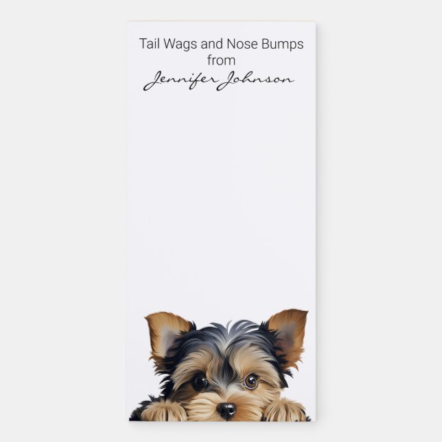 Yorkshire Terrier Cute Yorkie Dog Magnetic Notepad (Front)