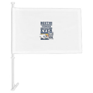 Yorkshire Terrier Dad Fist Bump Vintage Vector Des Car Flag