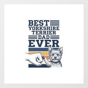 Yorkshire Terrier Dad Fist Bump Vintage Vector Des Floor Decals