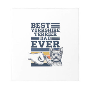 Yorkshire Terrier Dad Fist Bump Vintage Vector Des Notepad