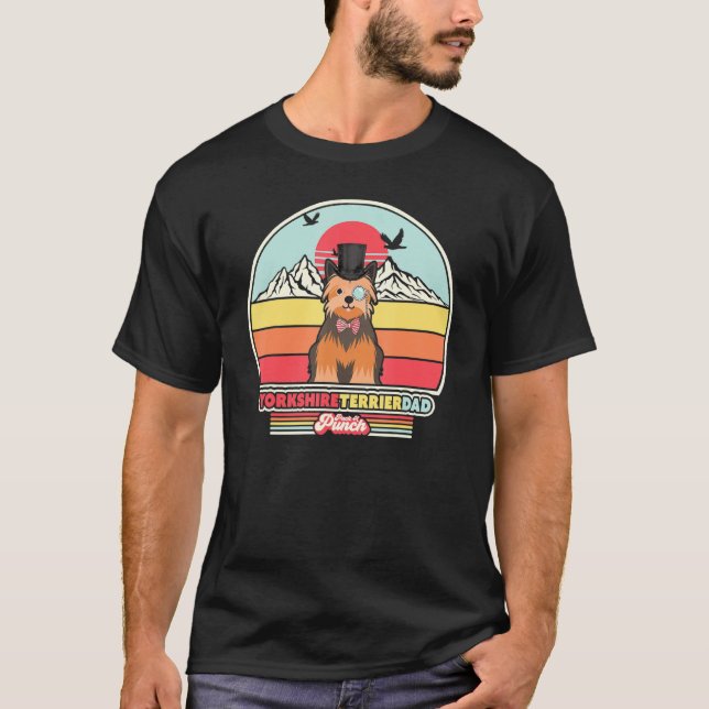 Yorkshire Terrier Dad Retro Style T-Shirt (Front)