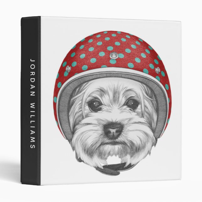 Yorkshire Terrier Daredevil | Add Your Name 3 Ring Binder (Front/Spine)