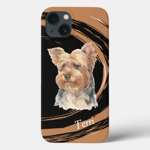 Yorkshire Terrier Dog Abstract Swirl iPhone 13 Case