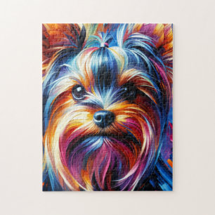 Yorkshire Terrier Dog Acrylic Print Colorful Jigsaw Puzzle