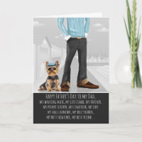 Yorkshire Terrier Dog and Dad Funny Father's Day