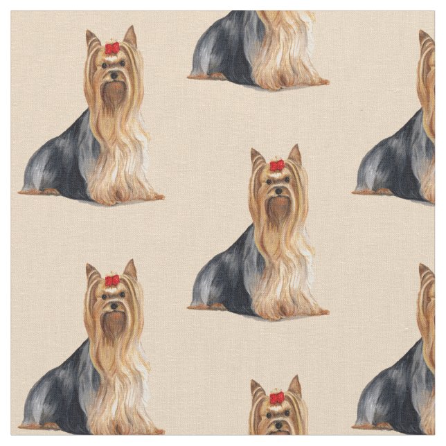 Yorkshire Terrier Dog Art Fabric (Close Up)