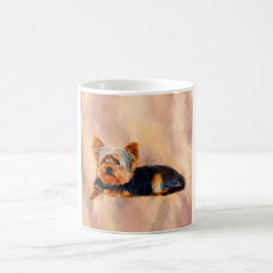 Yorkshire Terrier Dog Art Watercolor Portrait Coffee Mug